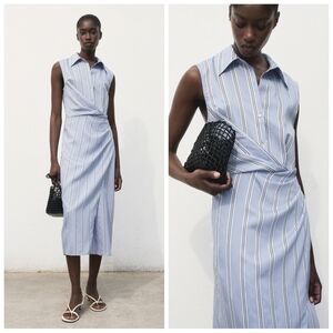 MANGO Striped Shirt Dress